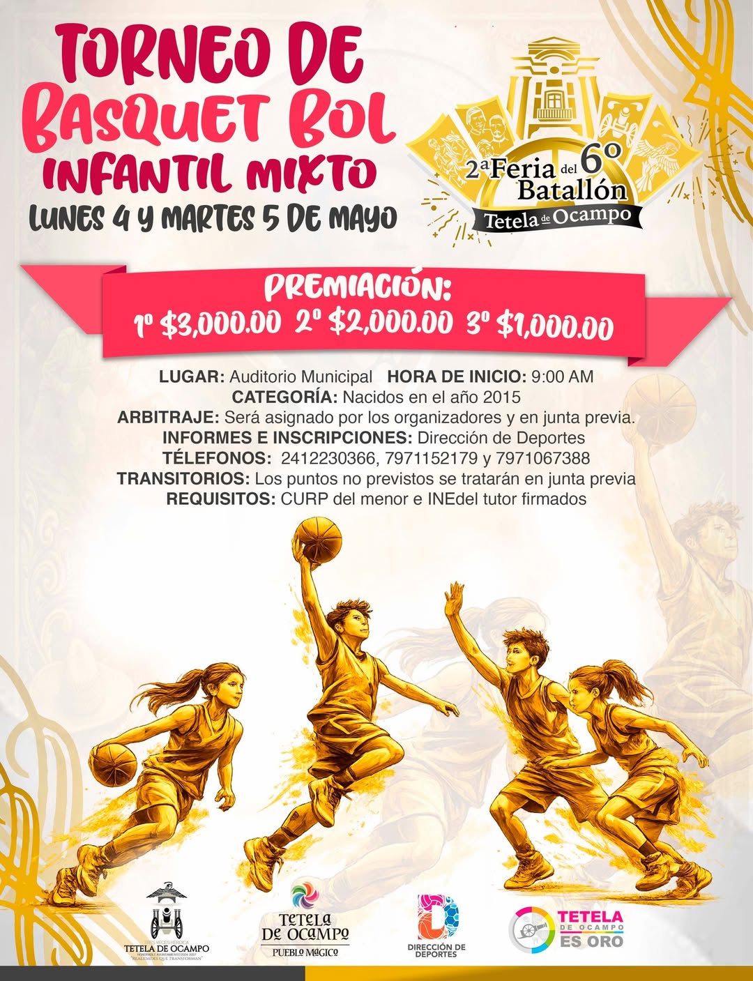 ¡Llega la emoción del básquetbol a Tetela de Ocampo!