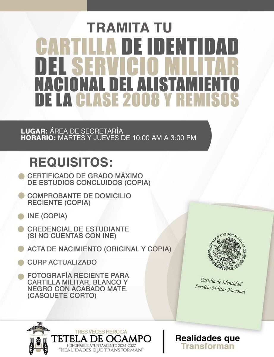 ¡Atención jóvenes de la clase 2008 y remisos!